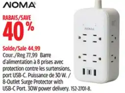 Canadian Tire NOMA 8-Outlet Surge Protector with USB-C Port offer