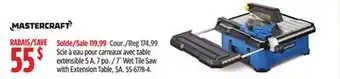 Canadian Tire Mastercraft 7˝ Wet Tile Saw with Extension Table offer