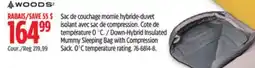 Canadian Tire Woods Down-Hybrid Insulated Mummy Sleeping Bag with Compression Sack offer