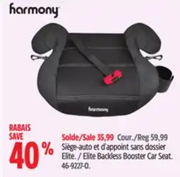 Canadian Tire Harmony Elite Backless Booster Car Seat offer