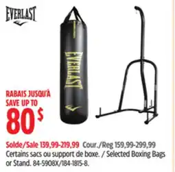 Canadian Tire Everlast Selected Boxing Bags or Stand offer