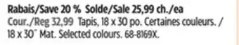 Canadian Tire FOR LIVING 18 x 30˝ Mat Selected colours offer