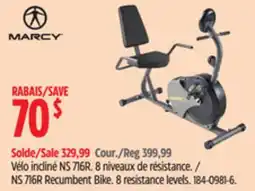 Canadian Tire Marcy NS 716R Recumbent Bike offer