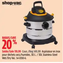 Canadian Tire Shop Vac 30L Stainless-Steel Wet/Dry Vac offer