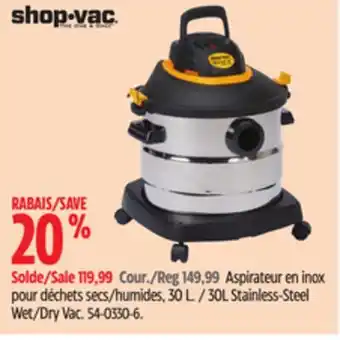 Canadian Tire Shop Vac 30L Stainless-Steel Wet/Dry Vac offer