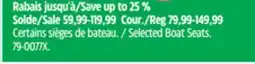 Canadian Tire Leopard Selected Boat Seats offer