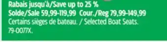 Canadian Tire Leopard Selected Boat Seats offer