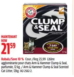 Canadian Tire Arm & Hammer Clump & Seal Scented Cat Litter. 12kg offer