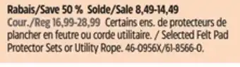 Canadian Tire Certified Selected Felt Pad Protector Sets or Utility Rope offer