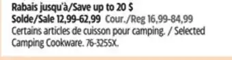 Canadian Tire Woods Selected Camping Cookware offer