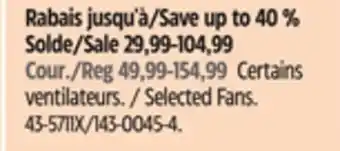 Canadian Tire Noma Selected Fans offer