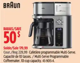 Canadian Tire Braun Multi-Serve Programmable Coffeemaker. 10-cup capacity offer