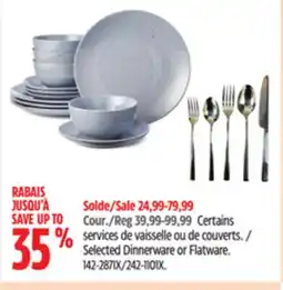 Canadian Tire Paderno Selected Dinnerware or Flatware offer