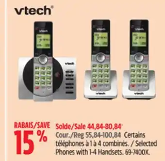 Canadian Tire VTech Selected Phones with 1-4 Handsets offer