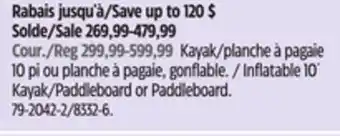 Canadian Tire Bestway Inflatable 10´ Kayak/Paddleboard or Paddleboard offer