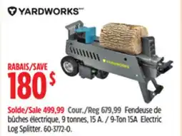 Canadian Tire Yardworks 9-Ton 15A Electric Log Splitter offer