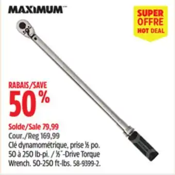 Canadian Tire MAXIMUM 1⁄2˝-Drive Torque Wrench offer