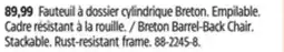 Canadian Tire CANVAS Breton Barrel-Back Chair offer