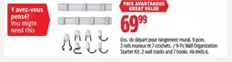 Canadian Tire Mastercraft 9-Pc Wall Organization Starter Kit. 2 wall tracks and 7 hooks offer