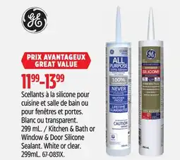 Canadian Tire Kitchen & Bath or Window & Door Silicone Sealant. White or clear offer