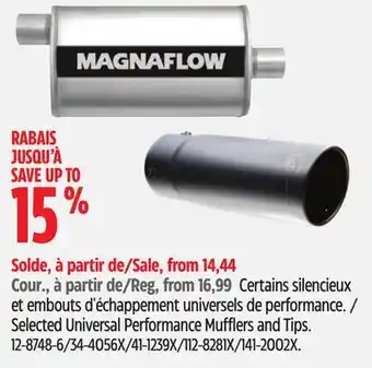 Canadian Tire Magnaflow Selected Universal Performance Mufflers and Tips offer