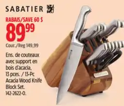 Canadian Tire Sabatier 13-Pc Acacia Wood Knife Block Set offer