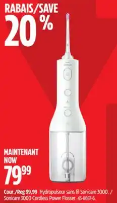 Canadian Tire Sonicare 3000 Cordless Power Flosser offer