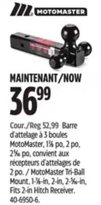 Canadian Tire MotoMaster Tri-Ball Mount, 1-7⁄8-in, 2-in, 2-5⁄16-in, Fits 2-in Hitch Receiver offer