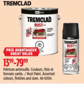 Canadian Tire Tremclad Rust Paint Assorted colours, finishes and sizes offer