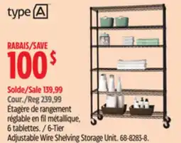 Canadian Tire Type-a 6-Tier Adjustable Wire Shelving Storage Unit offer
