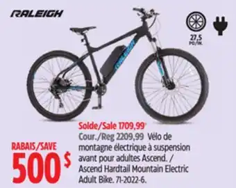 Canadian Tire Raleigh Ascend Hardtail Mountain Electric Adult Bike offer