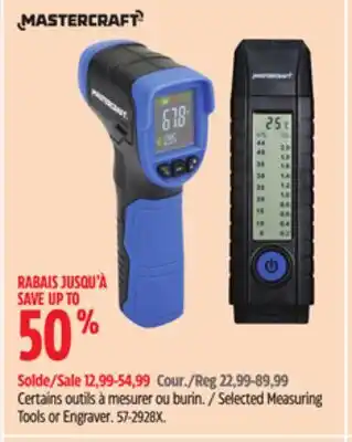 Canadian Tire Mastercraft Selected Measuring Tools or Engraver offer