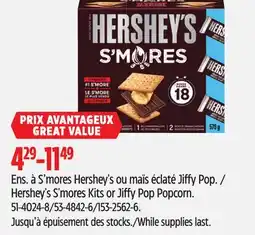 Canadian Tire Hershey's S'mores Kits or Jiffy Pop Popcorn offer