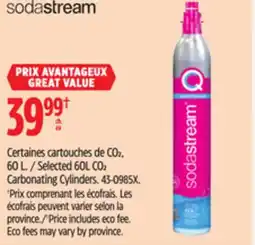 Canadian Tire SodaStream Selected 60L CO2 Carbonating Cylinders offer