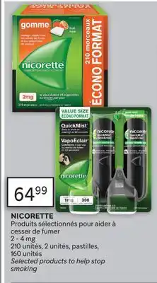 Brunet NICORETTE Produits sélectionnés pour aider à cesser de fumer 2 - 4 mg offer