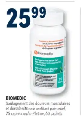 Familiprix BIOMEDIC Muscle and back pain relief offer