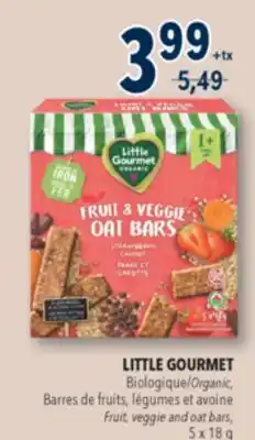 Familiprix LITTLE GOURMET Organic Fruit, veggie and oat bars, 5 x 18 g offer