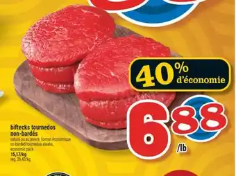 Marché Richelieu BIFTECKS TOURNEDOS NON-BARDÉS | NO BARDED TOURNEDOS STEAKS, ECONOMIC PACK offer