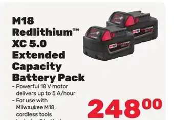 Bumper to Bumper Milwaukee M18 Redlithium XC 5.0 Extended Capacity Battery Pack offer