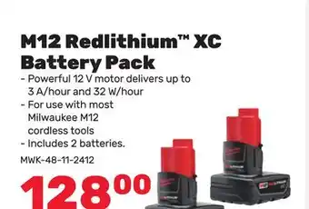 Bumper to Bumper Milwaukee M12 Redlithium XC Battery Pack offer