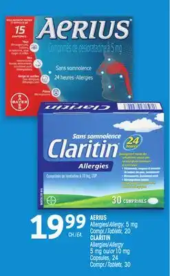 Uniprix AERIUS Allergies/Allergy, CLARITIN Allergies/Allergy offer