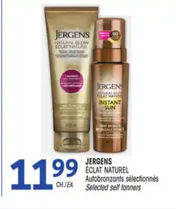 Uniprix JERGENS ÉCLAT NATUREL Autobronzants sélectionnés/Selected self tanners offer