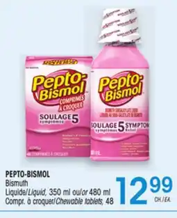 Uniprix PEPTO-BISMOL Bismuth Liquide Compr. à croquer / Liquid Chewable tablets offer