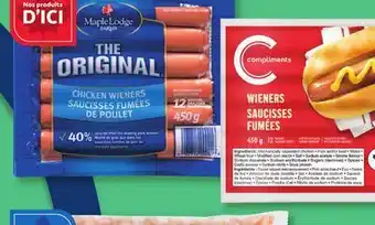 Marché Bonichoix Compliments Saucisses Fumees MAPLE LODGE FARMS WIENERS offer