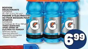 Marché Bonichoix GATORADE THIRST QUENCHER, SPORT DRINK OR ELECTROLYTE POWDER offer