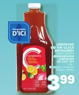 Marché Bonichoix COMPLIMENTS REFRIGERATED LEMONADE OR ICED TEA offer