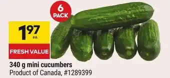 Giant Tiger 340 g mini cucumbers offer