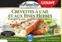Giant Tiger Aqua Star garlic & herb shrimp or tempura shrimp offer