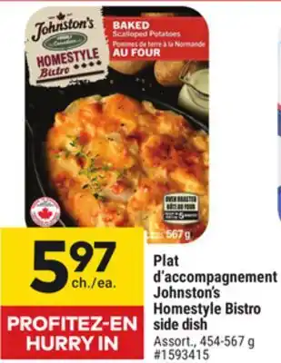 Giant Tiger Johnston's Homestyle Bistro side dish offer