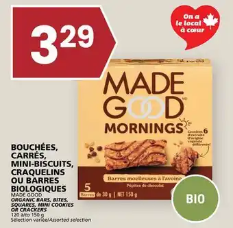 Rachelle-Bery Grocery MADE GOOD ORGANIC BARS, BITES, SQUARES, MINI COOKIES OR CRACKERS offer